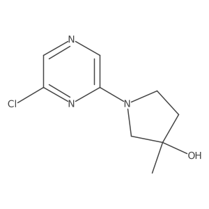 1-(6-chloro-2-pyrazinyl)-3-methyl-3-Pyrrolidinol结构式