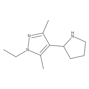 1-Ethyl-3,5-dimethyl-4-(pyrrolidin-2-yl)-1H-pyrazole Structure