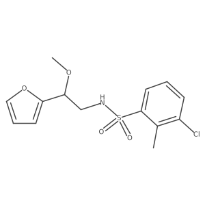 3-chloro-N-(2-(furan-2-yl)-2-methoxyethyl)-2-methylbenzenesulfonamide结构式