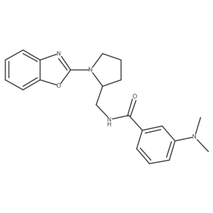 N-((1-(benzo[d]oxazol-2-yl)pyrrolidin-2-yl)methyl)-3-(dimethylamino)benzamide结构式