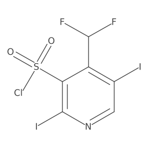 4-(Difluoromethyl)-2,5-diiodopyridine-3-sulfonyl chloride Structure