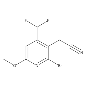 2-[2-bromo-4-(difluoromethyl)-6-methoxy-3-pyridyl]acetonitrile Structure