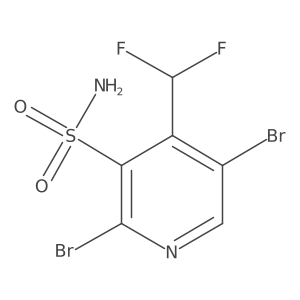 2,5-Dibromo-4-(difluoromethyl)pyridine-3-sulfonamide Structure