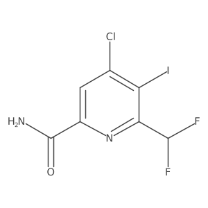 4-Chloro-6-(difluoromethyl)-5-iodopicolinamide结构式