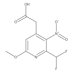 2-(Difluoromethyl)-6-methoxy-3-nitropyridine-4-acetic acid Structure