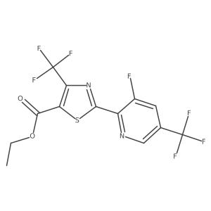 Ethyl 2-(3-fluoro-5-(trifluoromethyl)pyridin-2-yl)-4-(trifluoromethyl)thiazole-5-carboxylate结构式