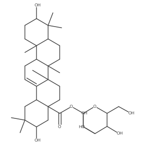 [(2S,3R,4S,5S,6R)-3,4,5-trihydroxy-6-(hydroxymethyl)oxan-2-yl] (3S,4aR,6aR,6aS,6bR,8aR,10S,12aR,14bS)-3,10-dihydroxy-2,2,6a,6b,9,9,12a-heptamethyl-1,3,4,5,6,6a,7,8,8a,10,11,12,13,14b-tetradecahydropicene-4a-carboxylate结构式