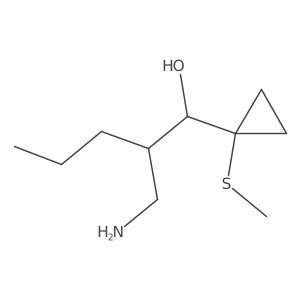 2-(Aminomethyl)-1-[1-(methylsulfanyl)cyclopropyl]pentan-1-ol结构式