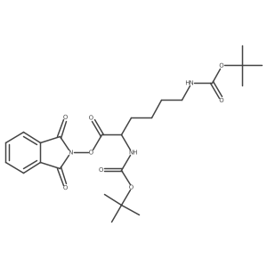 1,3-dioxo-2,3-dihydro-1H-isoindol-2-yl (2S)-2,6-bis({[(tert-butoxy)carbonyl]amino})hexanoate Structure