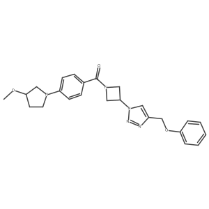 (4-(3-methoxypyrrolidin-1-yl)phenyl)(3-(4-(phenoxymethyl)-1H-1,2,3-triazol-1-yl)azetidin-1-yl)methanone结构式