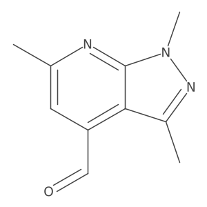 1,3,6-trimethyl-1H-pyrazolo[3,4-b]pyridine-4-carbaldehyde结构式