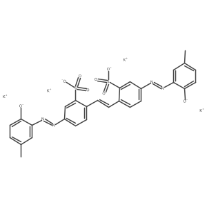 tetrapotassium;5-(5-methyl-2-oxido-phenyl)azo-2-[2-[4-(5-methyl-2-oxido-phenyl)azo-2-sulfonato-phenyl]vinyl]benzenesulfonate Structure