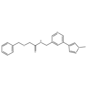 2-(benzylthio)-N-((5-(1-methyl-1H-pyrazol-4-yl)pyridin-3-yl)methyl)acetamide Structure
