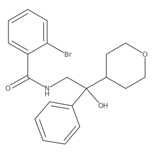 2-bromo-N-(2-hydroxy-2-phenyl-2-(tetrahydro-2H-pyran-4-yl)ethyl)benzamide结构式