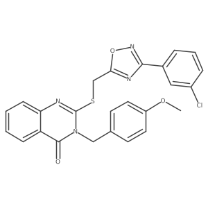 2-(((3-(3-chlorophenyl)-1,2,4-oxadiazol-5-yl)methyl)thio)-3-(4-methoxybenzyl)quinazolin-4(3H)-one结构式