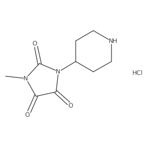 1-Methyl-3-(piperidin-4-yl)imidazolidine-2,4,5-trione hydrochloride结构式