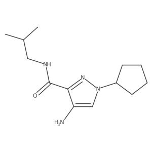 4-amino-1-cyclopentyl-N-(2-methylpropyl)-1H-pyrazole-3-carboxamide结构式