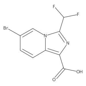 6-Bromo-3-(difluoromethyl)imidazo[1,5-A]pyridine-1-carboxylic acid Structure