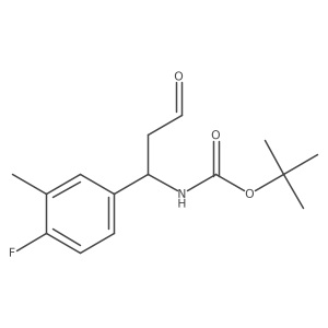 tert-butyl N-[(1R)-1-(4-fluoro-3-methylphenyl)-3-oxopropyl]carbamate Structure