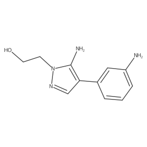 2-[5-amino-4-(3-aminophenyl)-1H-pyrazol-1-yl]ethan-1-ol结构式