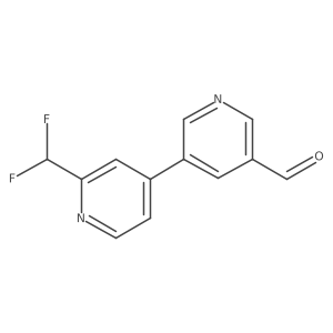 5-[2-(Difluoromethyl)pyridin-4-yl]pyridine-3-carbaldehyde结构式