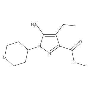 methyl 5-amino-4-ethyl-1-(oxan-4-yl)-1H-pyrazole-3-carboxylate Structure