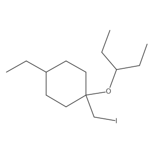 4-Ethyl-1-(iodomethyl)-1-(pentan-3-yloxy)cyclohexane结构式