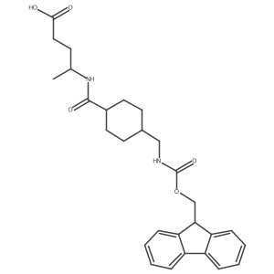 4-({4-[({[(9H-fluoren-9-yl)methoxy]carbonyl}amino)methyl]cyclohexyl}formamido)pentanoic acid结构式