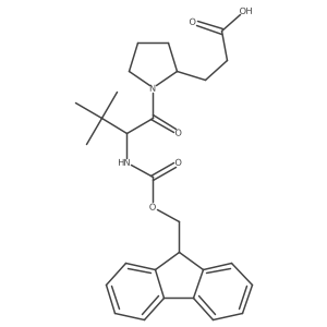 3-{1-[(2S)-2-({[(9H-fluoren-9-yl)methoxy]carbonyl}amino)-3,3-dimethylbutanoyl]pyrrolidin-2-yl}propanoic acid结构式