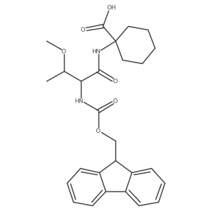 1-[2-({[(9H-fluoren-9-yl)methoxy]carbonyl}amino)-3-methoxybutanamido]cyclohexane-1-carboxylic acid Structure