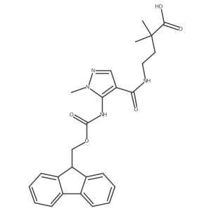 4-{[5-({[(9H-fluoren-9-yl)methoxy]carbonyl}amino)-1-methyl-1H-pyrazol-4-yl]formamido}-2,2-dimethylbutanoic acid结构式