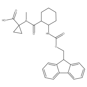 1-[N-methyl2-({[(9H-fluoren-9-yl)methoxy]carbonyl}amino)cyclohexaneamido]cyclopropane-1-carboxylic acid结构式