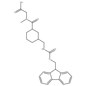 2-(1-{3-[({[(9H-fluoren-9-yl)methoxy]carbonyl}amino)methyl]cyclohexyl}-N-methylformamido)acetic acid结构式