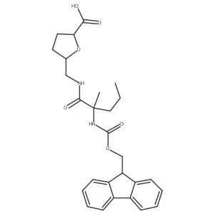 5-{[2-({[(9H-fluoren-9-yl)methoxy]carbonyl}amino)-2-methylpentanamido]methyl}oxolane-2-carboxylic acid结构式