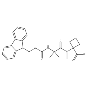 1-[2-({[(9H-fluoren-9-yl)methoxy]carbonyl}amino)-N,2-dimethylpropanamido]cyclobutane-1-carboxylic acid Structure