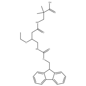 3-[3-ethoxy-4-({[(9H-fluoren-9-yl)methoxy]carbonyl}amino)butanamido]-2,2-dimethylpropanoic acid Structure