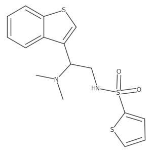 N-[2-(1-benzothiophen-3-yl)-2-(dimethylamino)ethyl]thiophene-2-sulfonamide结构式
