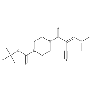 Tert-butyl 4-[2-cyano-3-(dimethylamino)prop-2-enoyl]piperazine-1-carboxylate Structure