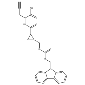 rac-2-{[(1R,2S)-2-[({[(9H-fluoren-9-yl)methoxy]carbonyl}amino)methyl]cyclopropyl]formamido}pent-4-ynoic acid结构式