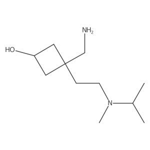 3-(Aminomethyl)-3-{2-[methyl(propan-2-yl)amino]ethyl}cyclobutan-1-ol结构式