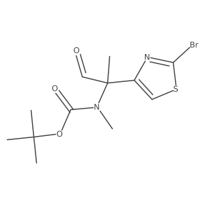tert-butyl N-[2-(2-bromo-1,3-thiazol-4-yl)-1-oxopropan-2-yl]-N-methylcarbamate结构式
