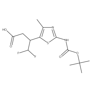 3-(2-{[(Tert-butoxy)carbonyl]amino}-4-methyl-1,3-thiazol-5-yl)-4,4-difluorobutanoic acid结构式