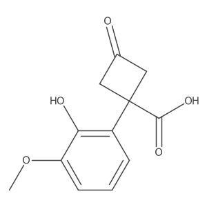 1-(2-Hydroxy-3-methoxyphenyl)-3-oxocyclobutane-1-carboxylic acid Structure