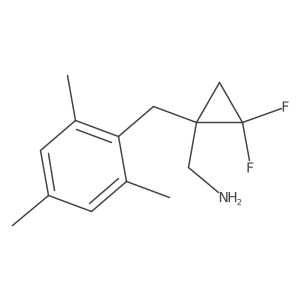 {2,2-Difluoro-1-[(2,4,6-trimethylphenyl)methyl]cyclopropyl}methanamine结构式