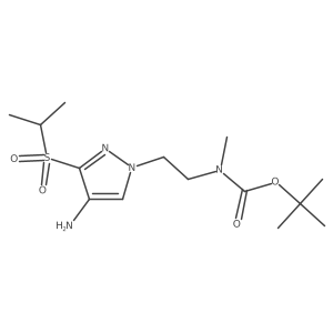 tert-Butyl (2-(4-amino-3-(isopropylsulfonyl)-1H-pyrazol-1-yl)ethyl)(methyl)carbamate Structure