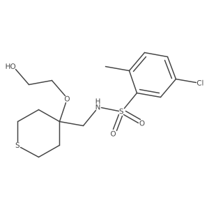 5-chloro-N-((4-(2-hydroxyethoxy)tetrahydro-2H-thiopyran-4-yl)methyl)-2-methylbenzenesulfonamide Structure
