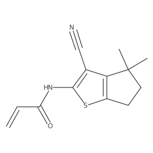 N-(3-Cyano-4,4-dimethyl-5,6-dihydrocyclopenta[b]thiophen-2-yl)prop-2-enamide结构式