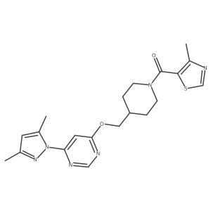 4-(3,5-dimethyl-1H-pyrazol-1-yl)-6-{[1-(4-methyl-1,3-thiazole-5-carbonyl)piperidin-4-yl]methoxy}pyrimidine Structure