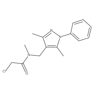 2-Chloro-N-[(3,5-dimethyl-1-phenylpyrazol-4-yl)methyl]-N-methylacetamide Structure