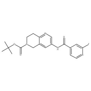 Tert-butyl 3-(2-fluoropyridine-4-amido)-5,6,7,8-tetrahydro-1,6-naphthyridine-6-carboxylate结构式